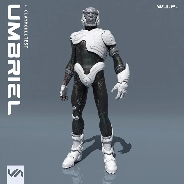 Some test renders before I start texturing the armor 🔍 #finishline