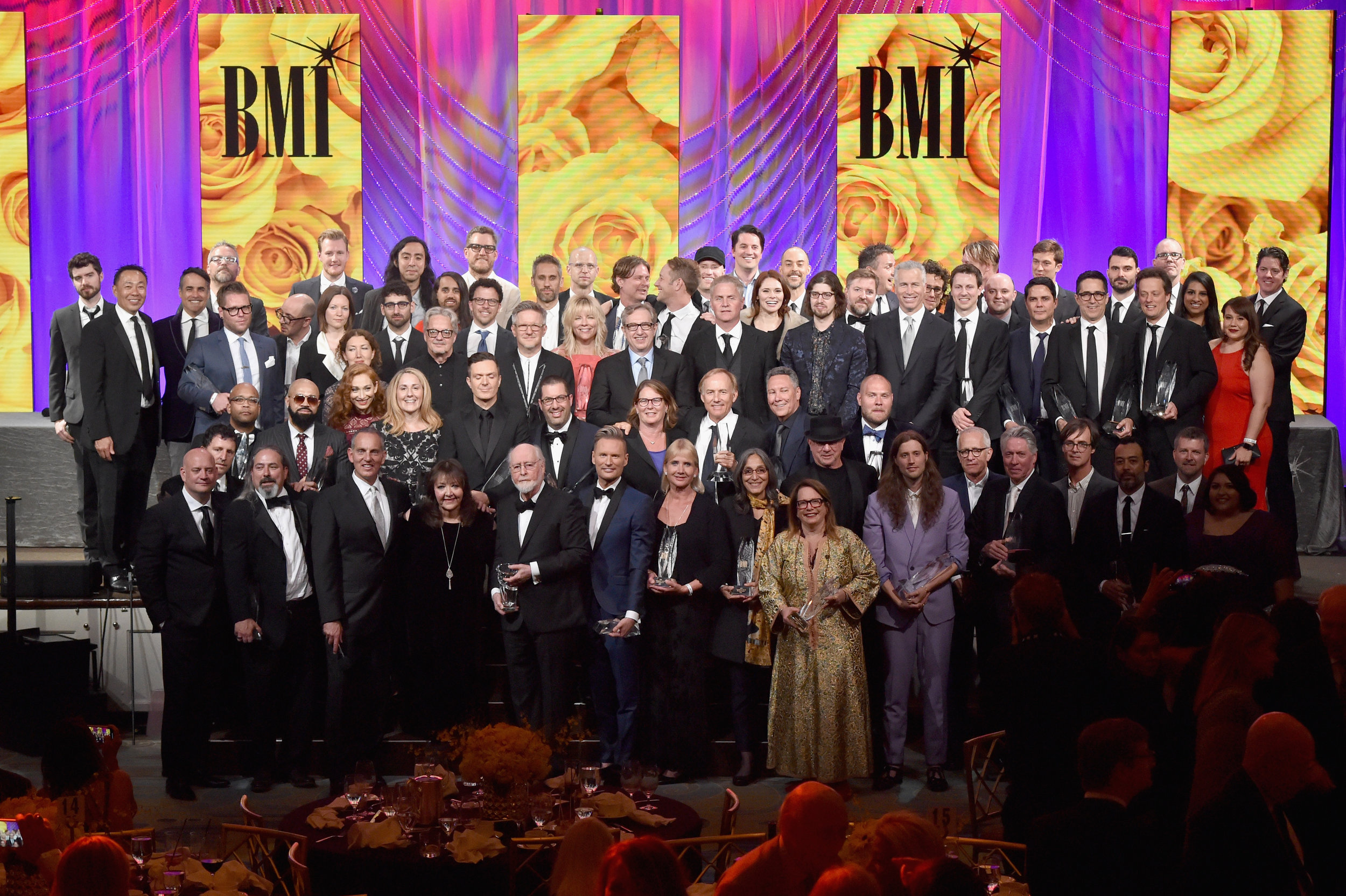  BEVERLY HILLS, CA - MAY 09:  Honorees pose with awards onstage during 34th Annual BMI Film, TV & Visual Media Awards at Regent Beverly Wilshire Hotel on May 9, 2018 in Beverly Hills, California.  (Photo by Lester Cohen/Getty Images for BMI) 