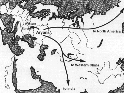 Migration routes of the Indo-Aryans