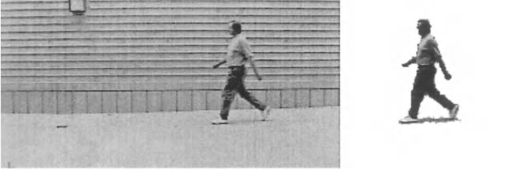 (Left) Original Image (Right) Extracted moving object