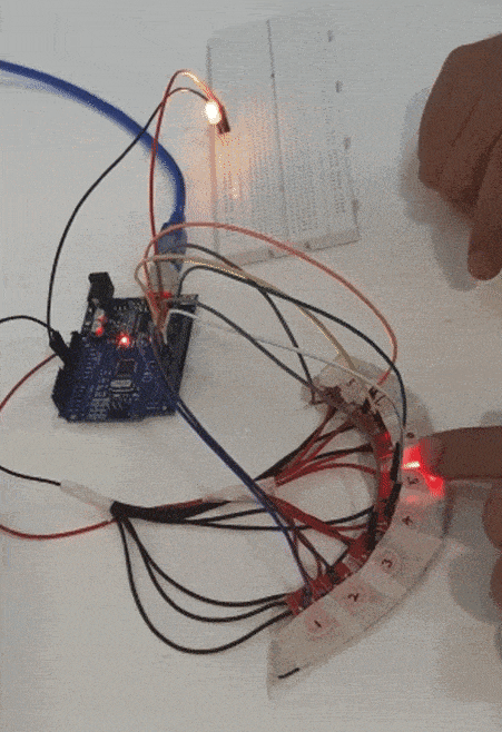 Swiping to increase/decrease the brightness of LED