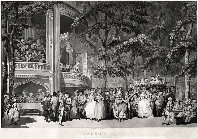 An entertainment in Vauxhall Gardens, about 1779.