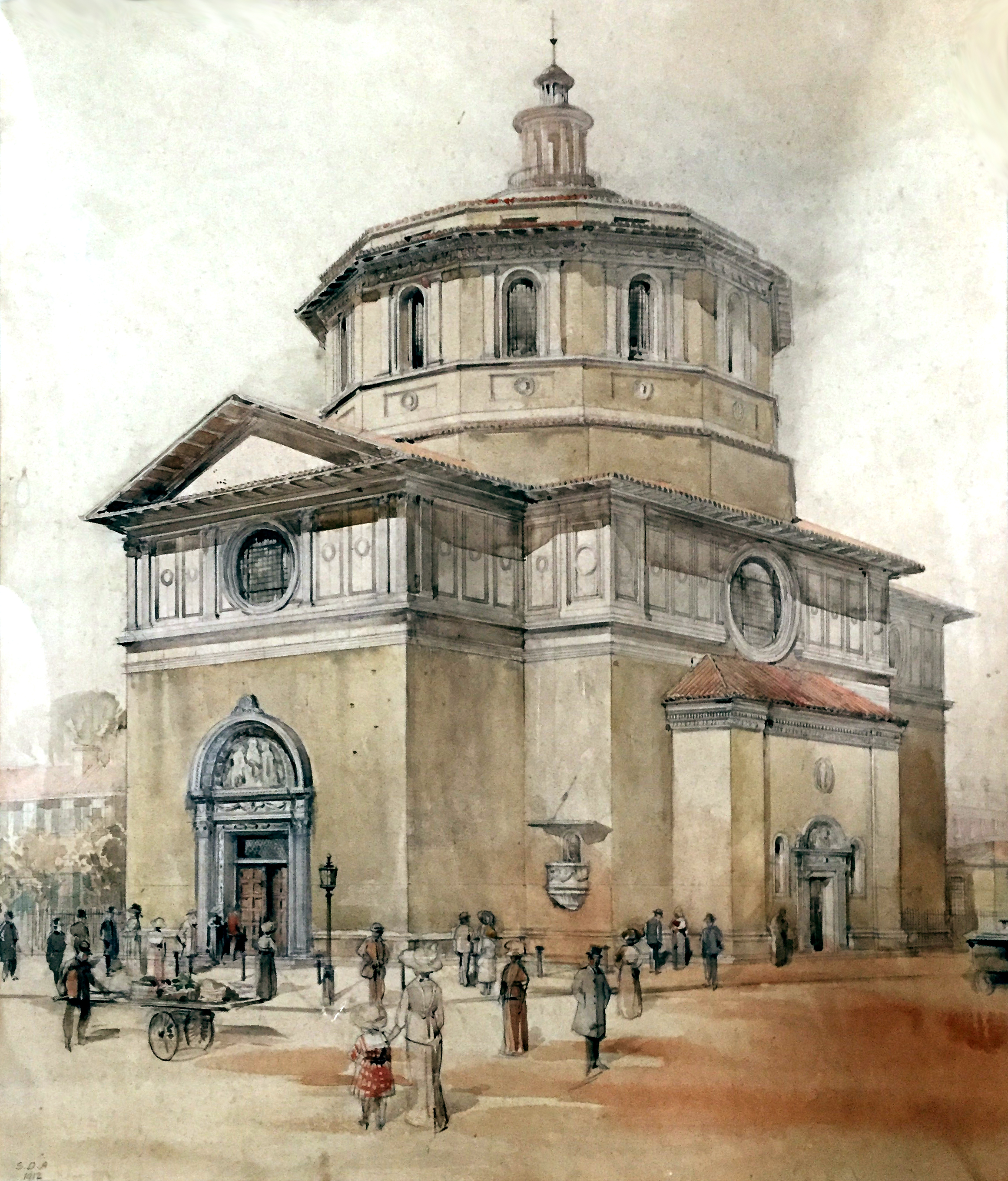 Original design of St Anselm's Church, Kennington, which was never completed
