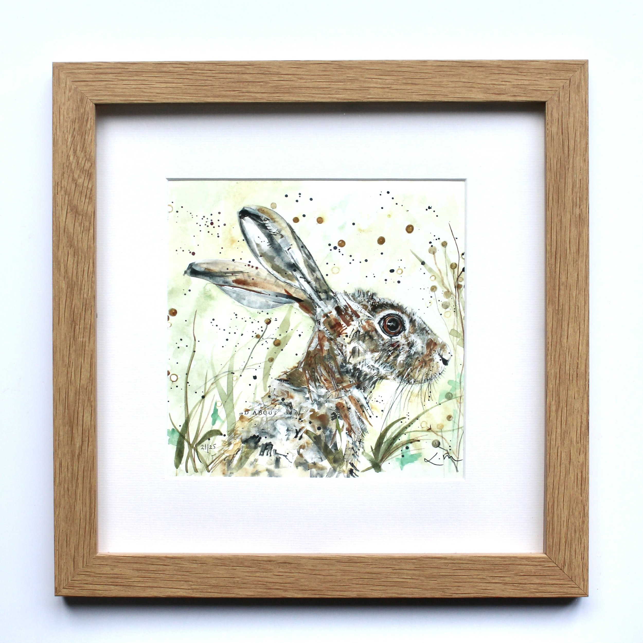 Here Hare Here 200x200mm Print