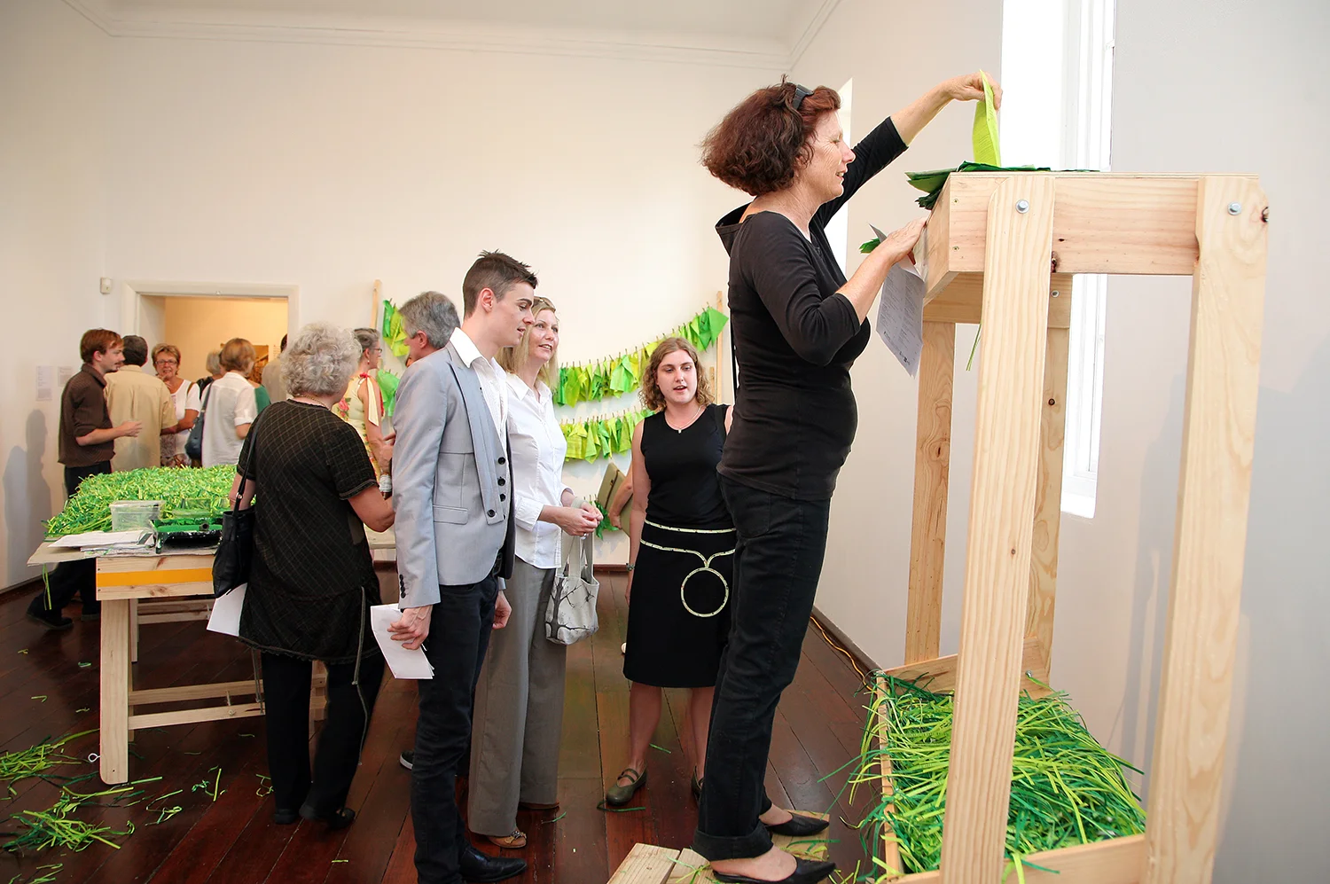 Grass Production Line (Installation) 2009 Paper, acrylic paint, pine, automatic paper shredder Photo: Justin Spiers