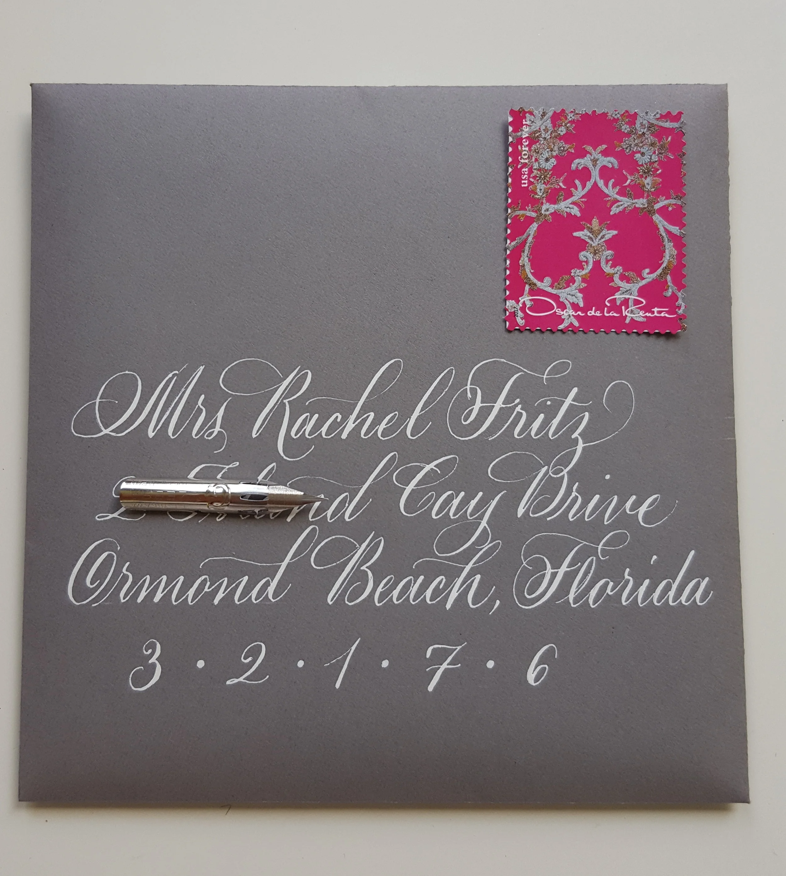 Hand-addressed wedding envelopes in copperplate calligraphy, tri-state area.jpg