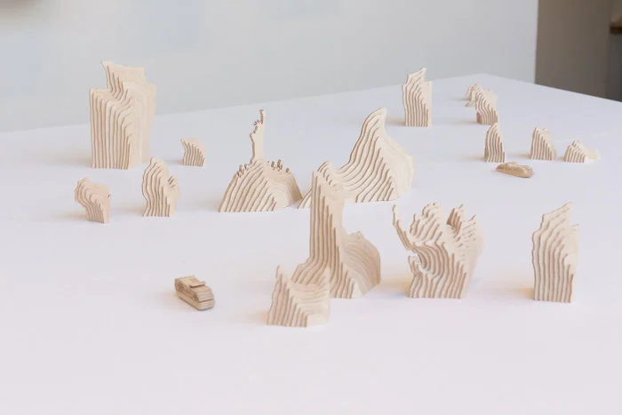 《アメリカ山水》 2017, ベニア板【参考作品】ギャラリーG(広島) Installation view