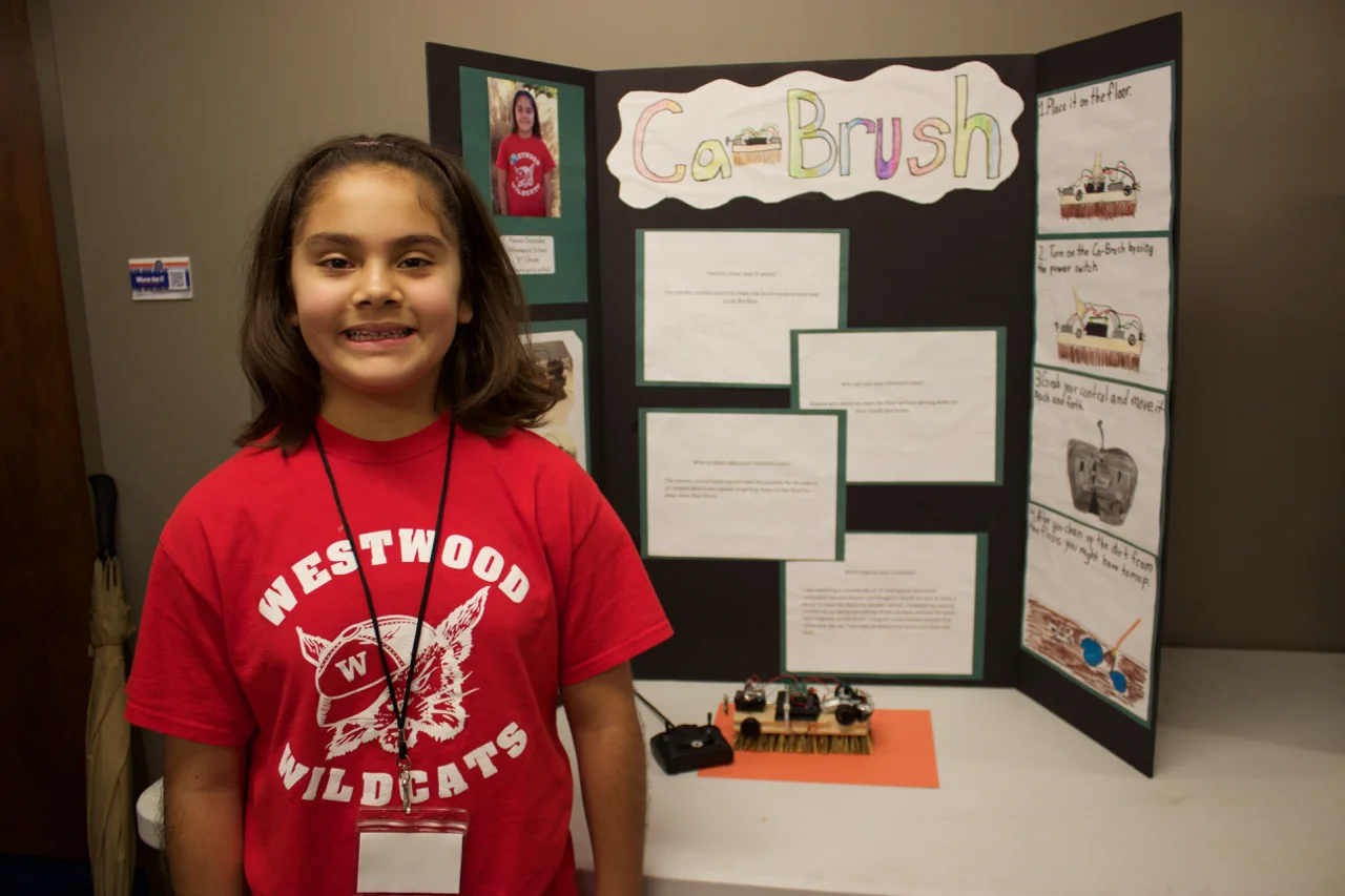 Ca-Brush Designed by Alexia Gonzalez of Westwood Elementary SchoolWhat problem does your invention solve? The remote control brush would make it possible for the elderly (or anyone who is not capable of getting down on the floor) to deep clean their floors.