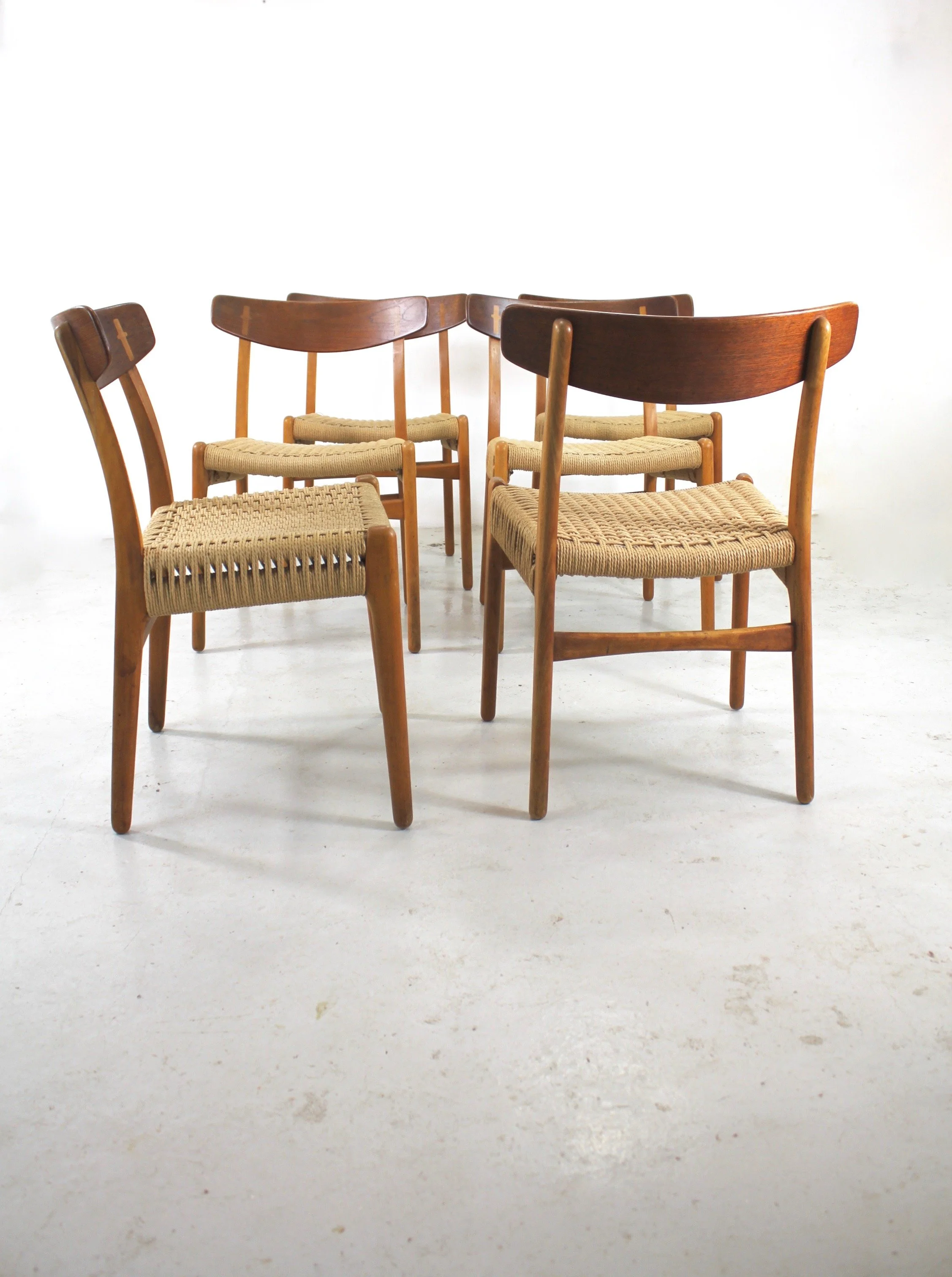Six Hans Wegner  CH23 chairs for carl Hansen