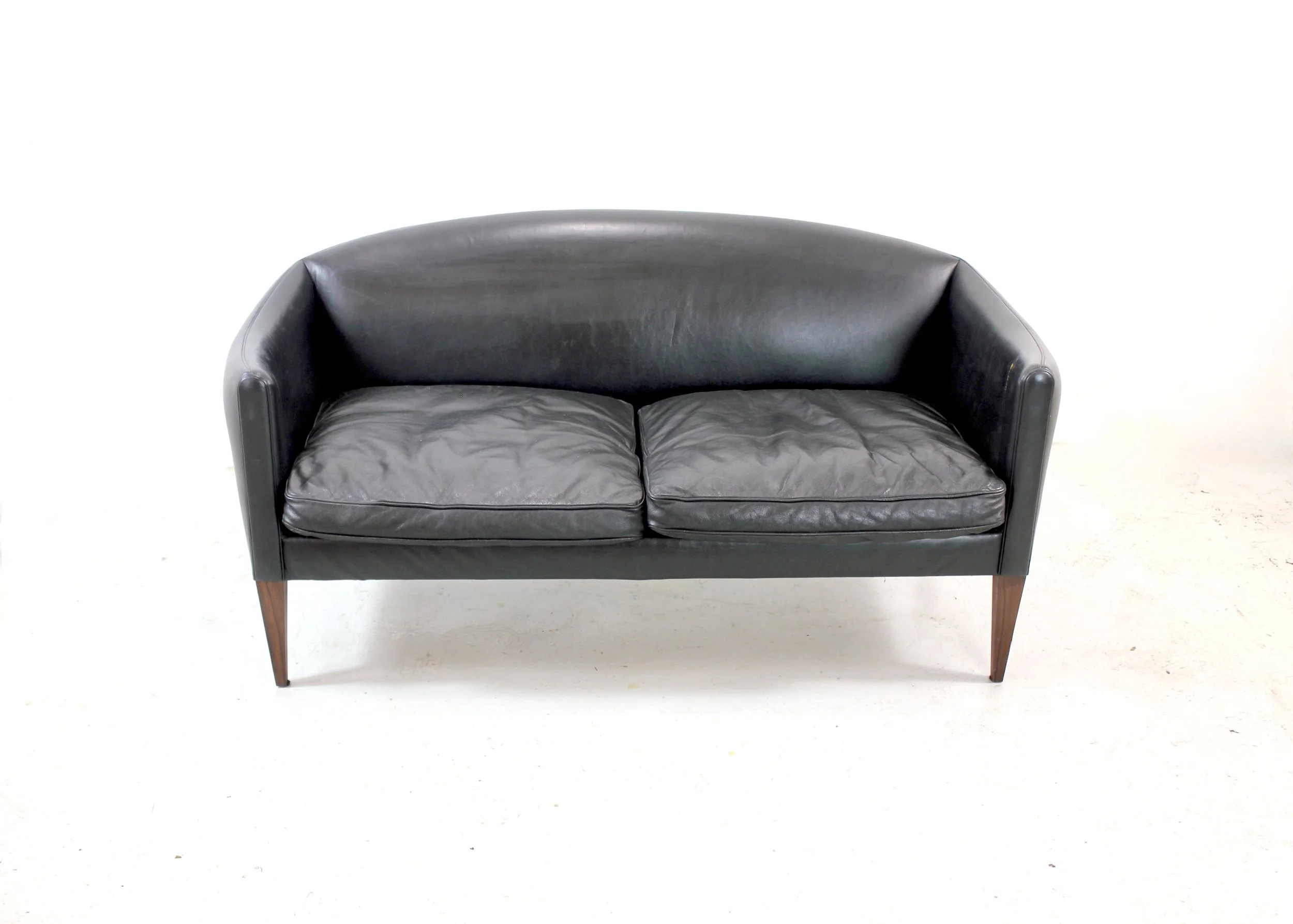 Danish leather two seat sofa