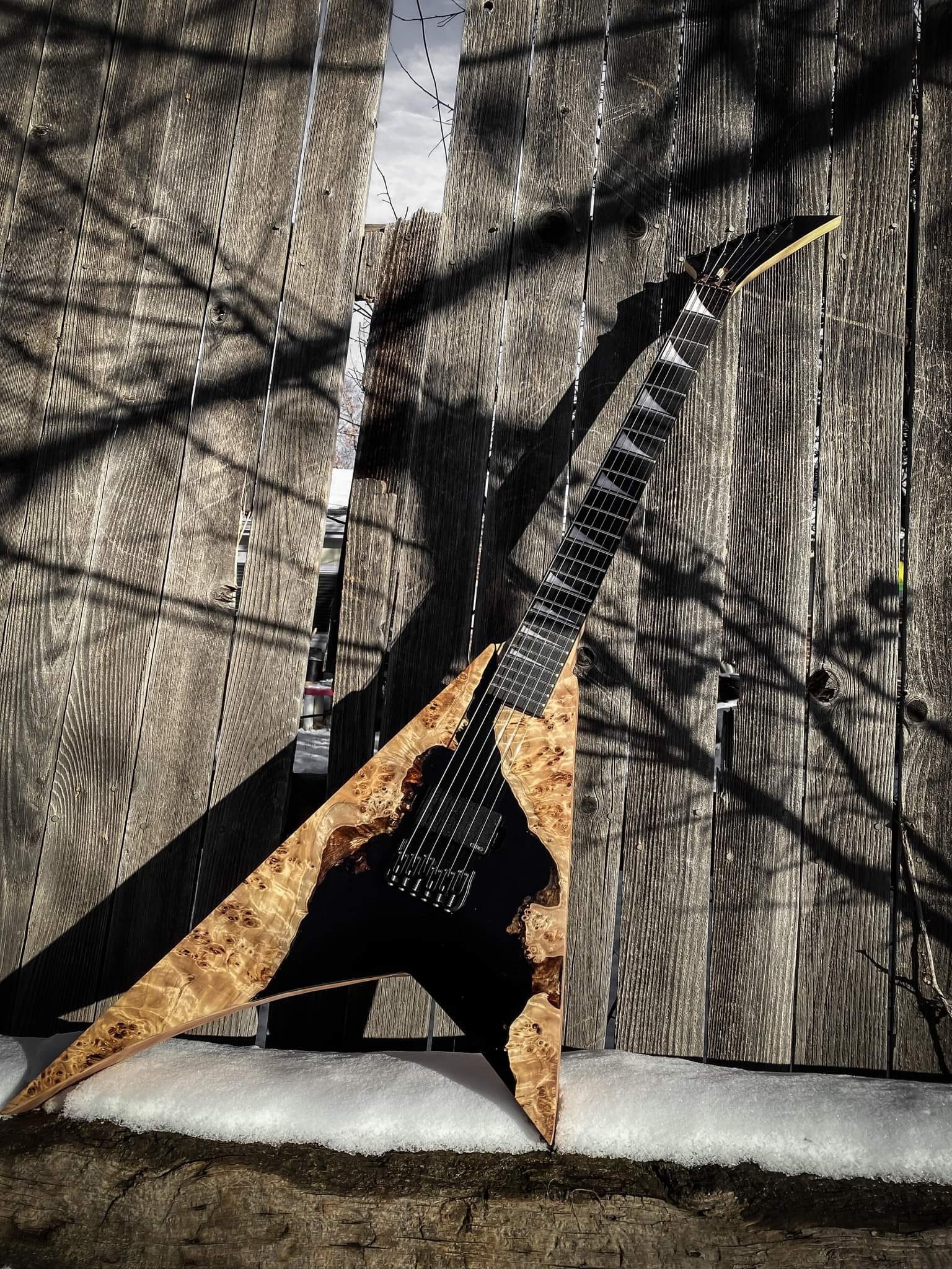 Rebirth Guitar Co custom flying v guitar