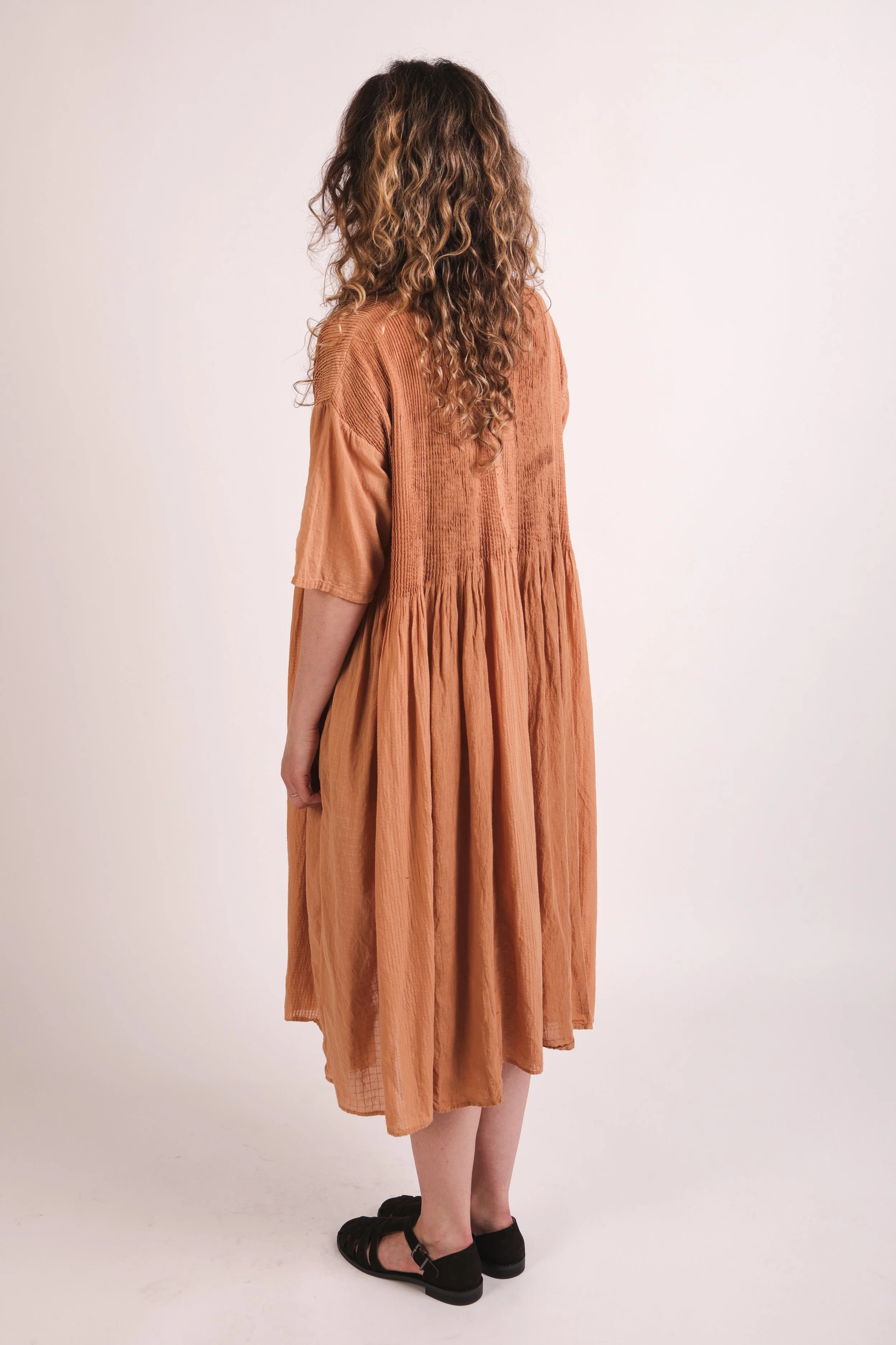 Maison de Soil Pin Tuck Dress - Cinnamon