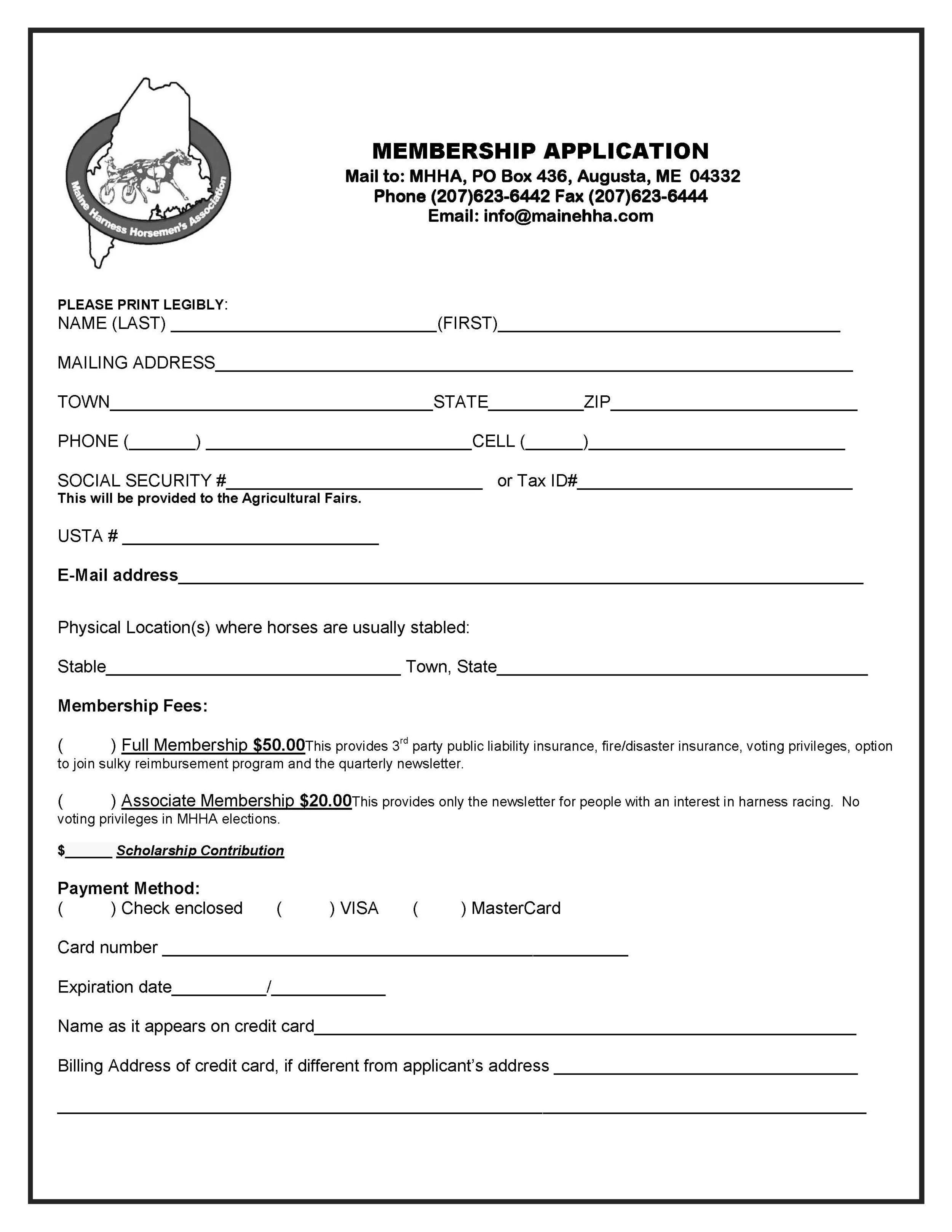 MHHA Membership Due