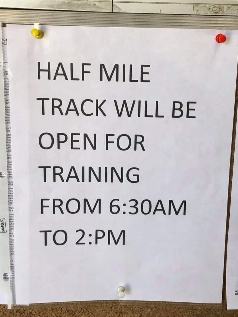 Training on the 1/2 mile track at Scarborough Downs!