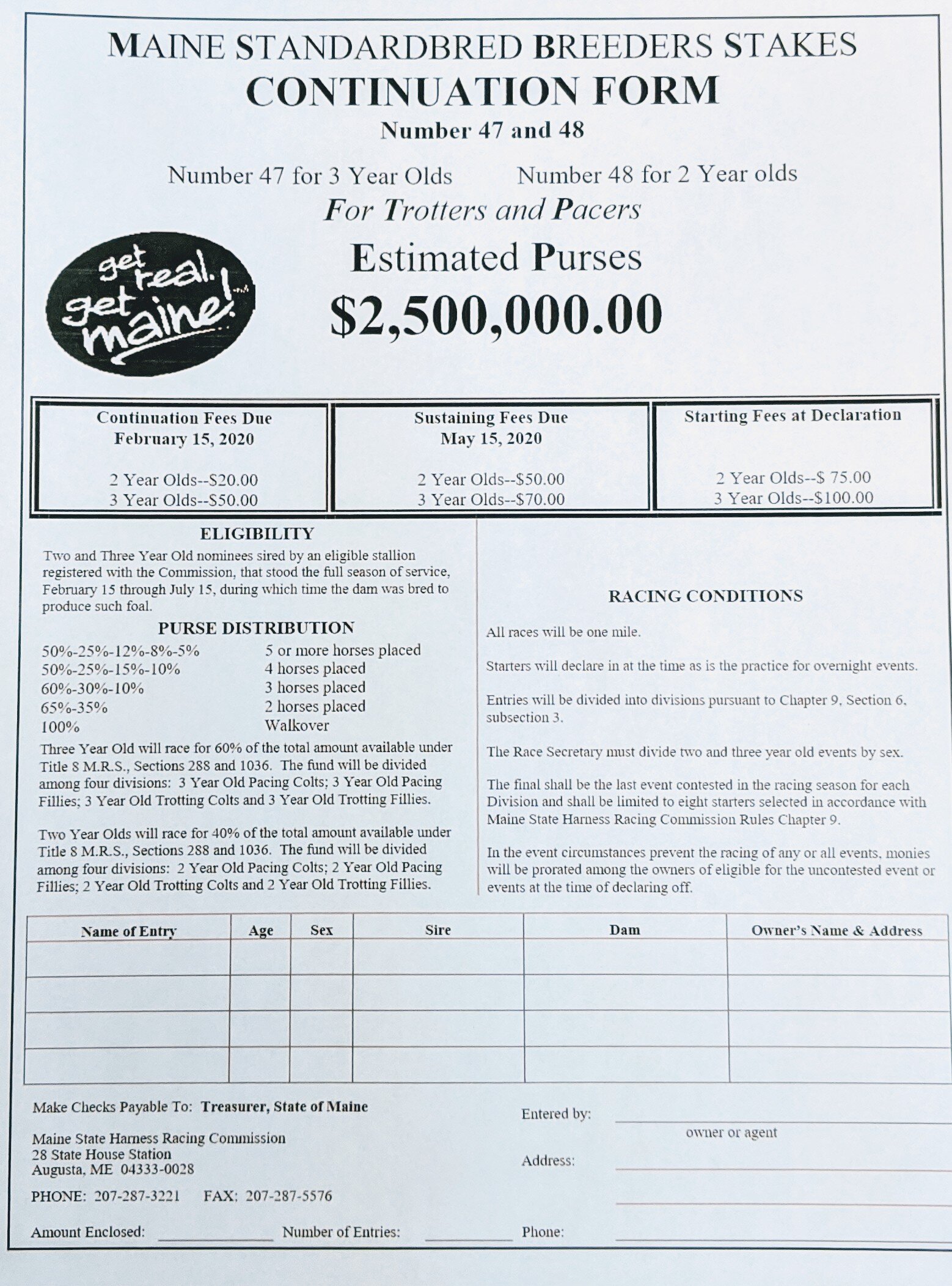 MSBOA Continution Forms Due Feb 15,2020
