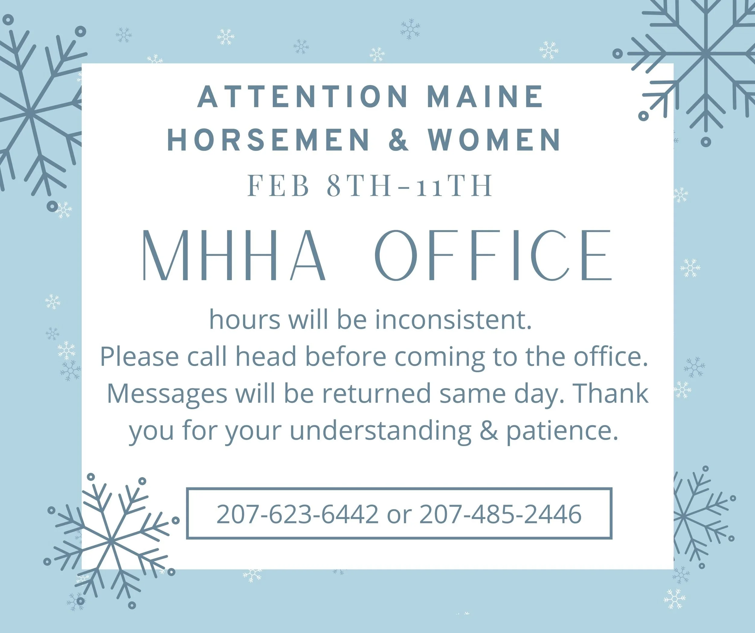 MHHA Office Hours Feb8-11