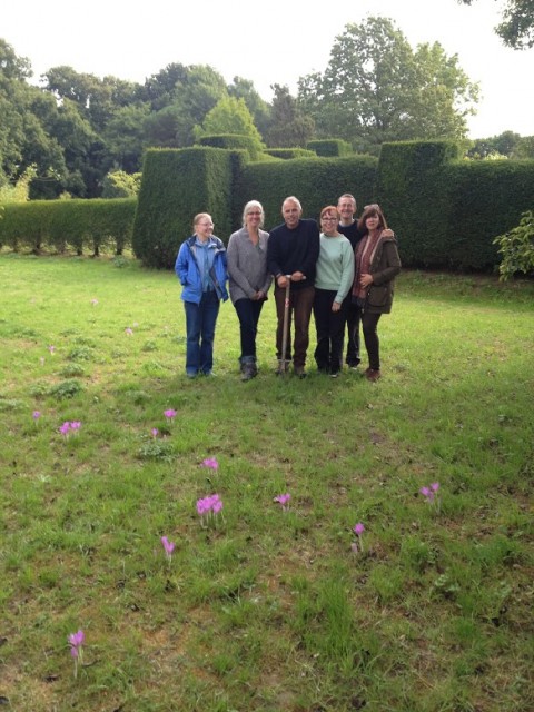 My symposium group and our first meeting in the garden with Fergus
