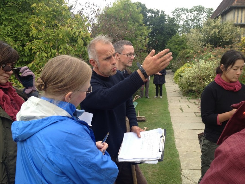Fergus discussing the planting in the long border