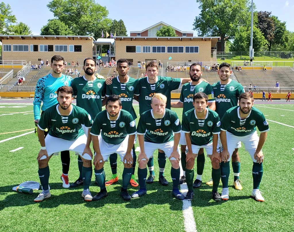 Union Starting Eleven. Front (L-R): João Cordeiro, Christian Cruz, Keegan Schmidt, Tigrio Huerta, Pablo Martinez. Back (L-R): Nathan Wisbey, Hamza Tahiri, Mohammed Diallo, Jack Dunn, Alejandro Cosmopolis, Emiliano Gomez