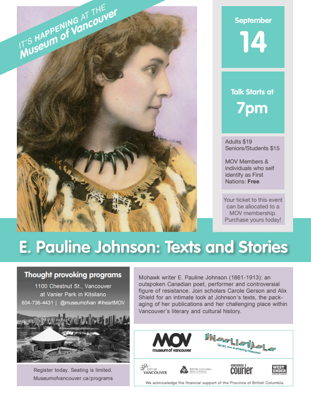 E. Pauline Johnson: Texts and Stories — MOV | Museum of Vancouver
