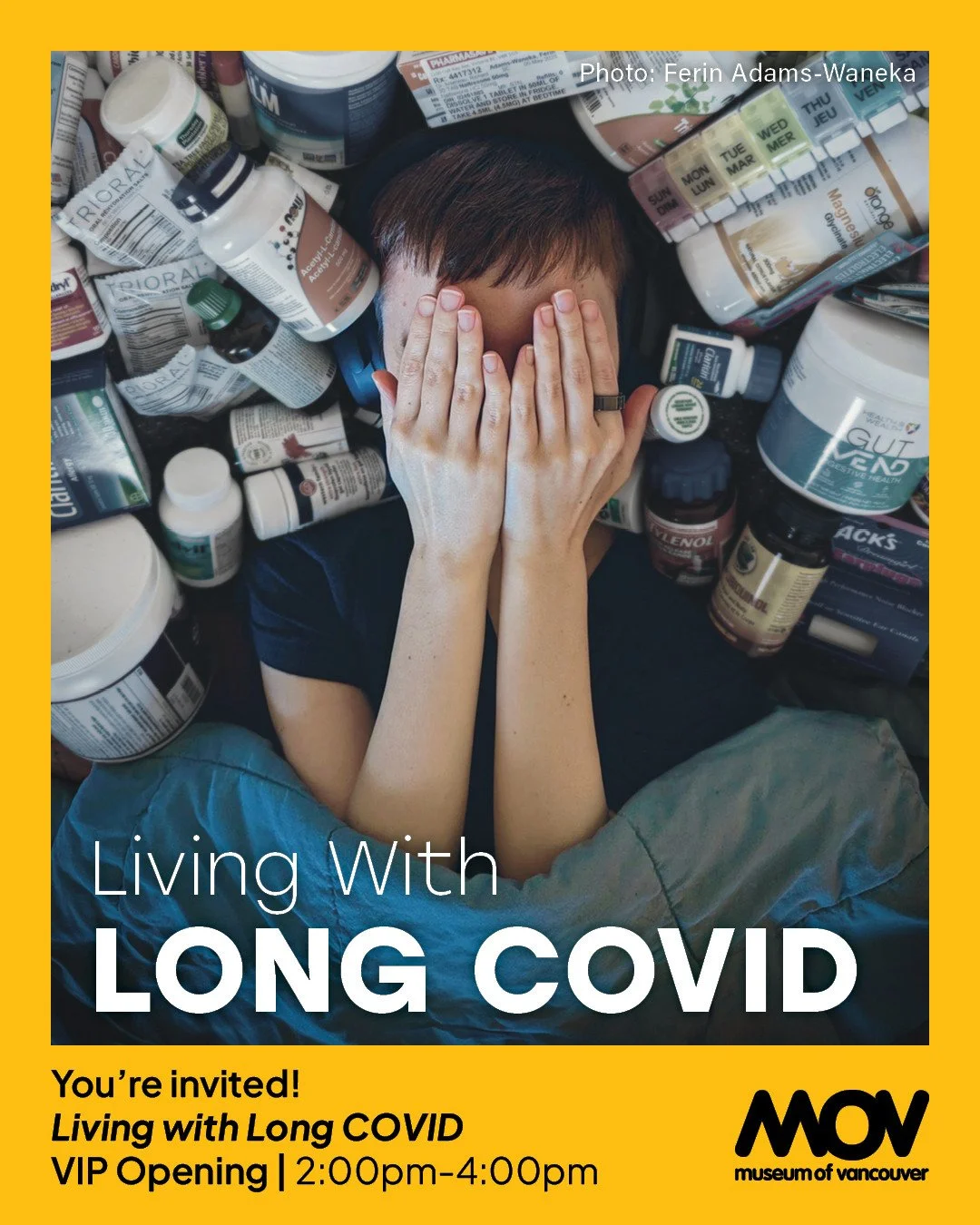 Are you, or someone you know, living with Long COVID? Did you know that one in nine people do?⁠
⁠
You're invited to the Museum of Vancouver's opening event for the new exhibition, Living with Long COVID, on October 4th at 2pm. Please RSVP if you'd li