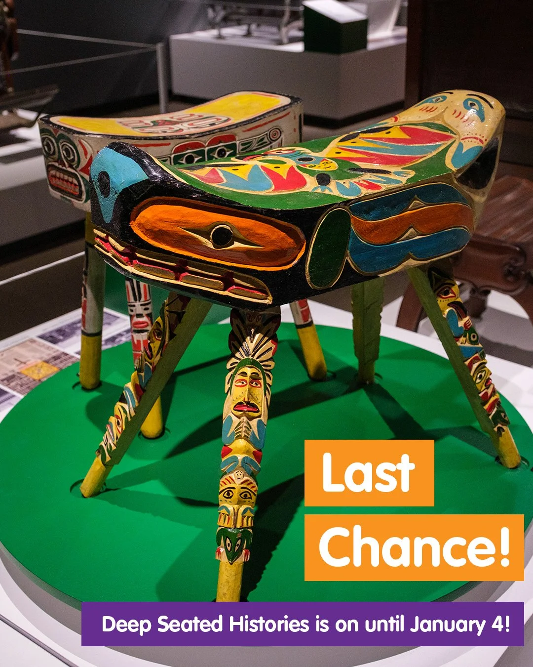 See Future Makers &amp; Deep-Seated Histories before they close! Sunday, January 4th will be their last day on view&mdash;and it&rsquo;s a Pay What You Can Day at the Museum too!⁠
⁠
Featuring 150 chairs from the collection, Deep-Seated Histories: Cha