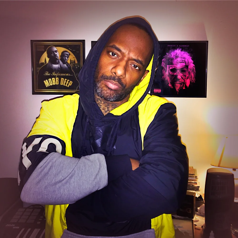 PRODIGY IN THE LAB GOING OVER "THE HEGELIAN DIALECTIC" ARTWORK