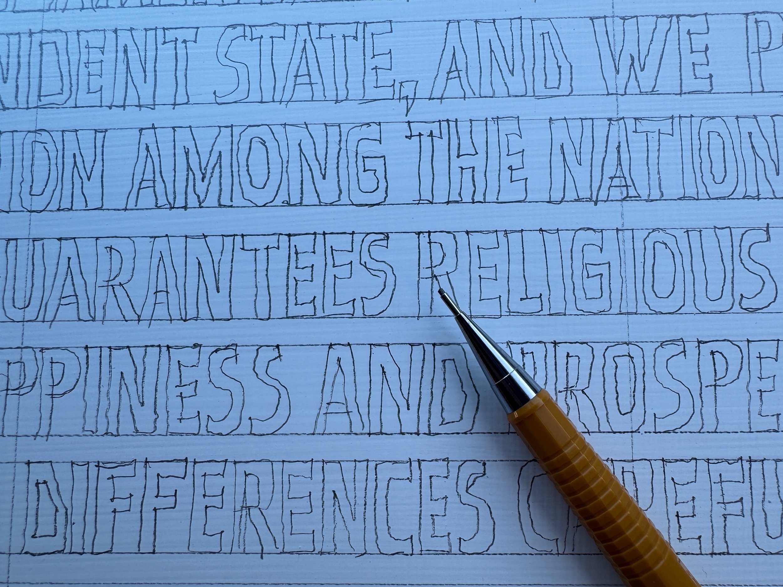 Close up of the letters and McGinty's Pentel Pencil - Spoken State.jpeg