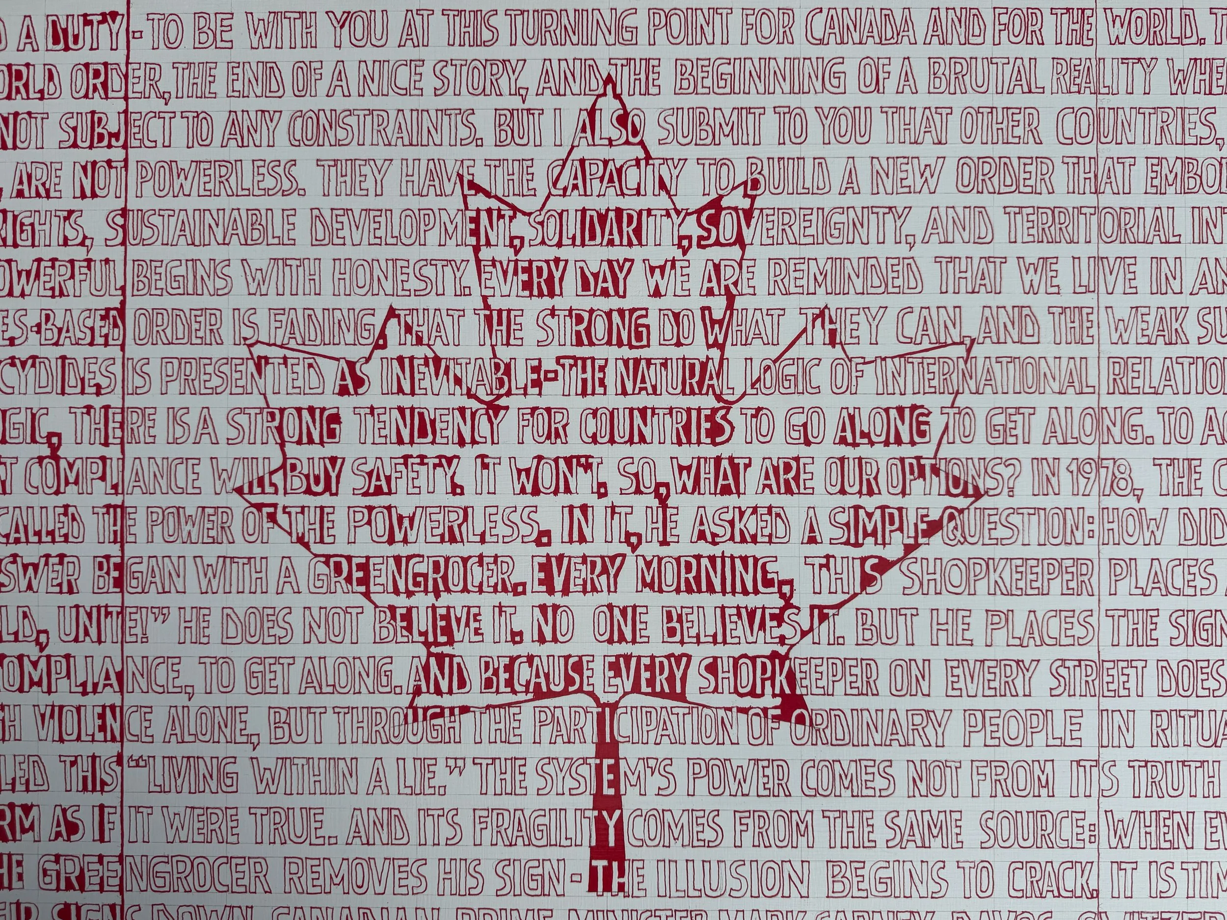 The Maple leaf is a particular design, its outline is hand painted.