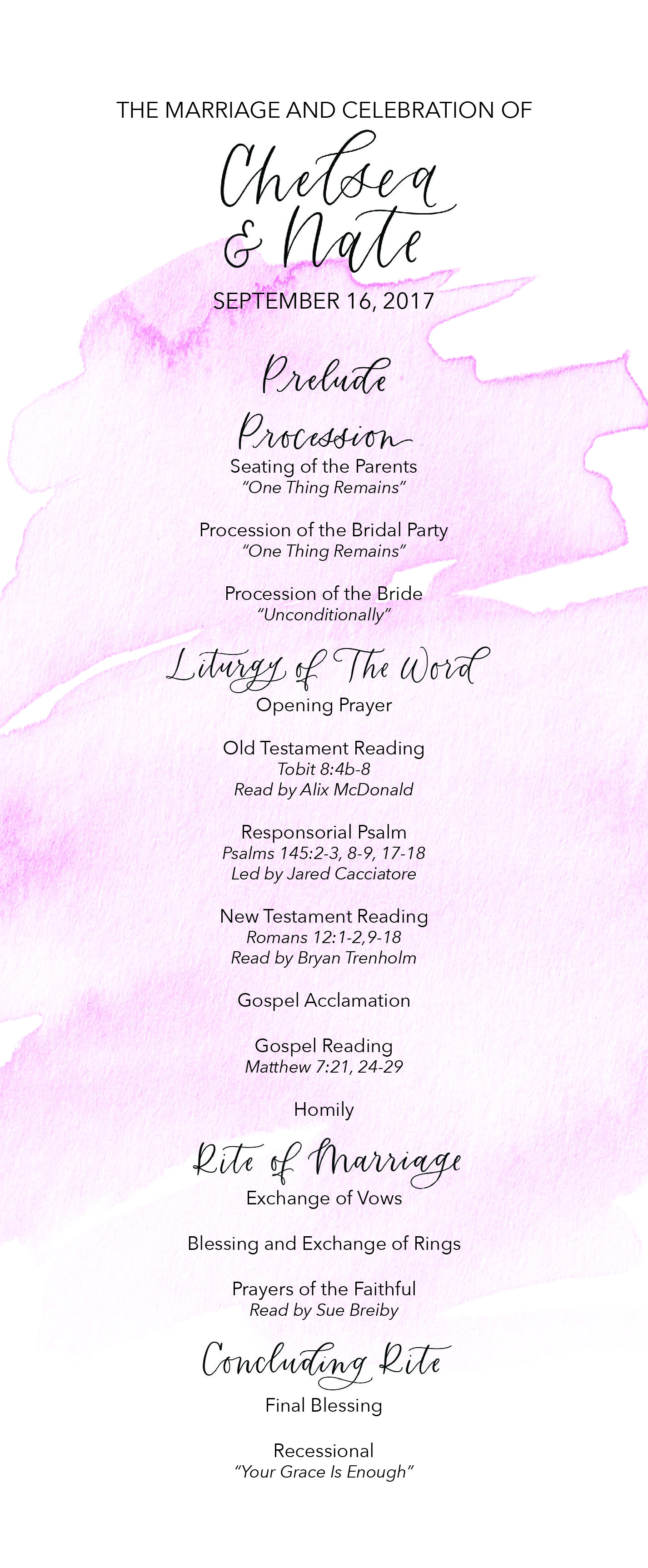 WEDDING PROGRAM