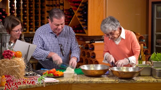 A Portuguese chef teaches students to cook local seafood