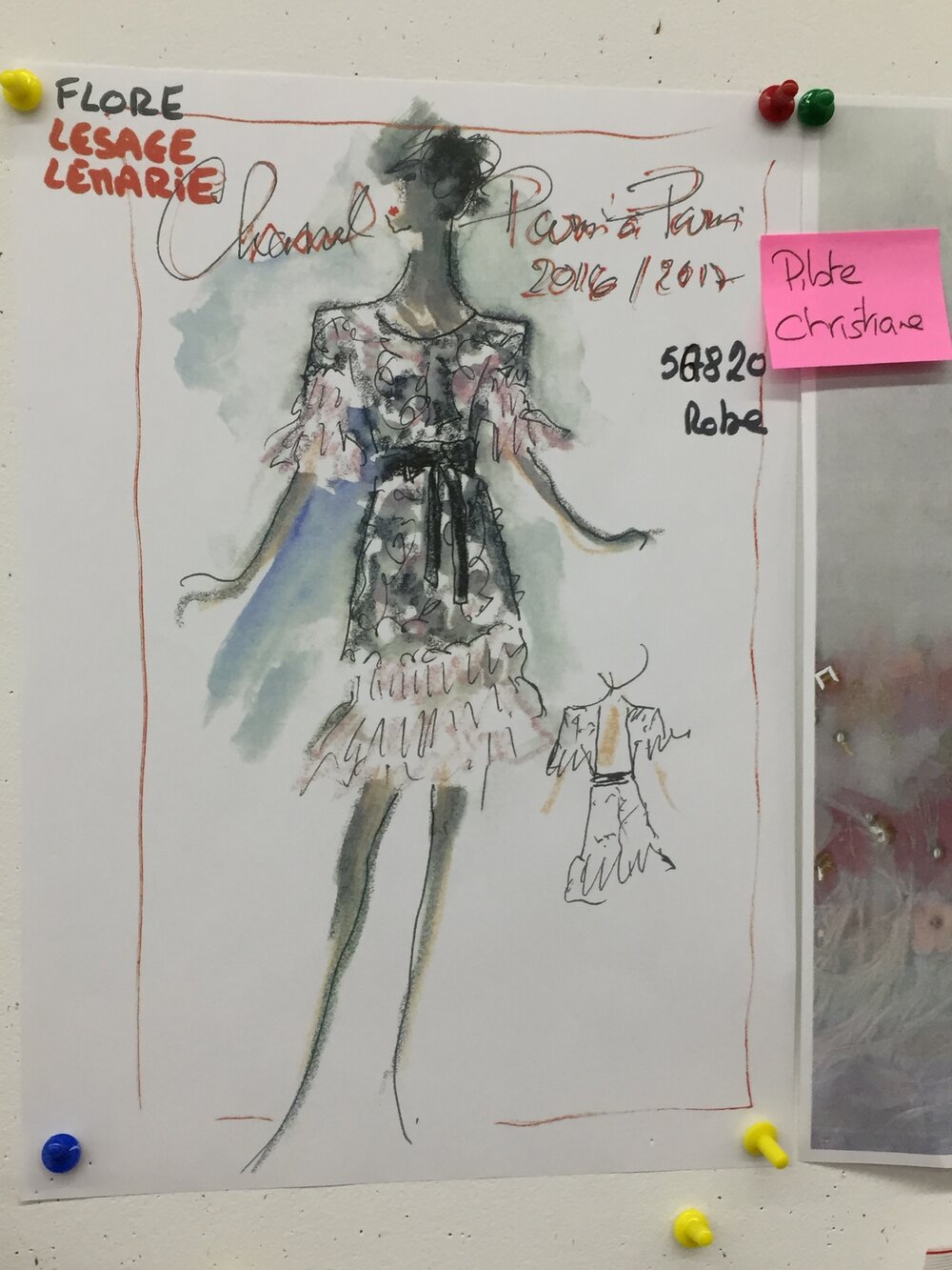 The drawing of the design by Karl Lagerfeld 