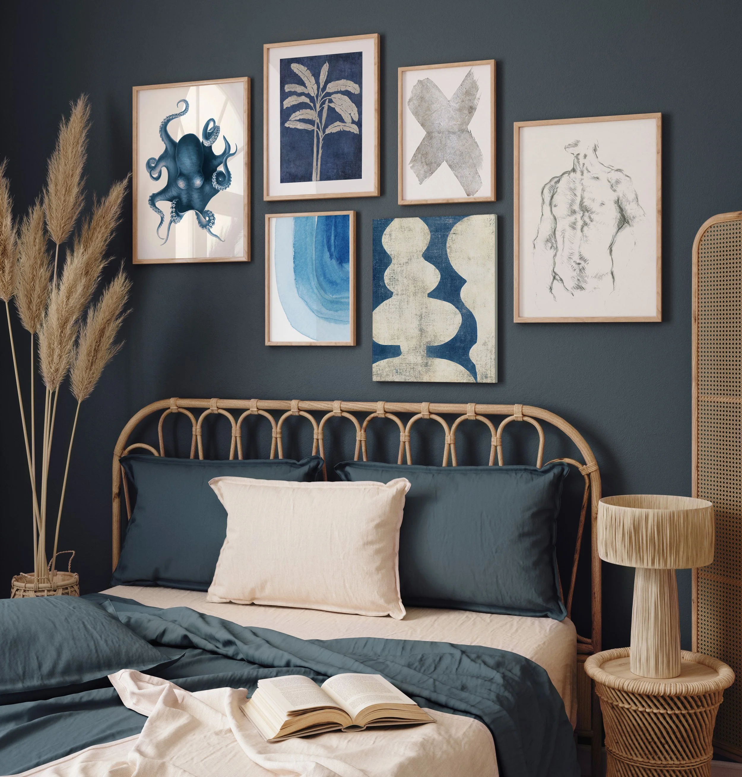 WATERCOLOR BLUE ABSTRACT MAN, VINTAGE OCTOPUS BLUE.jpg