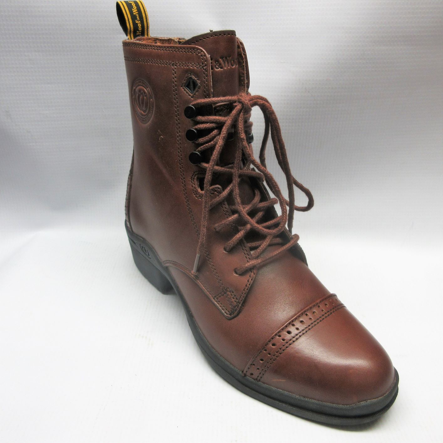Details about   Paddock Boots NEW IN BOX Hoof And Woof Women's Black Leather Laced Riding Shoes 