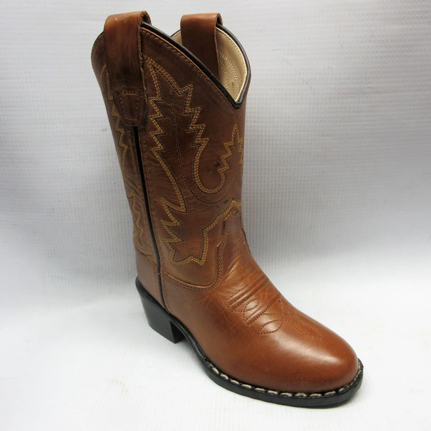 Old West Boots Children 1129 Cowboy in Brown Kid Size 9