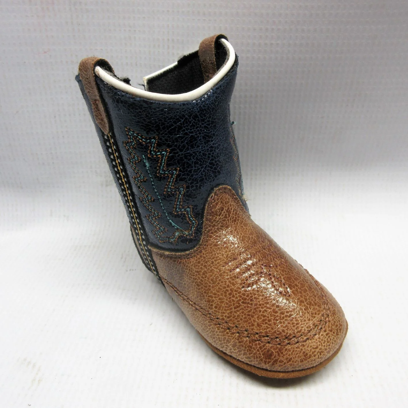 Old West Boots Children 10104 Baby Cowboy in Blue and Brown