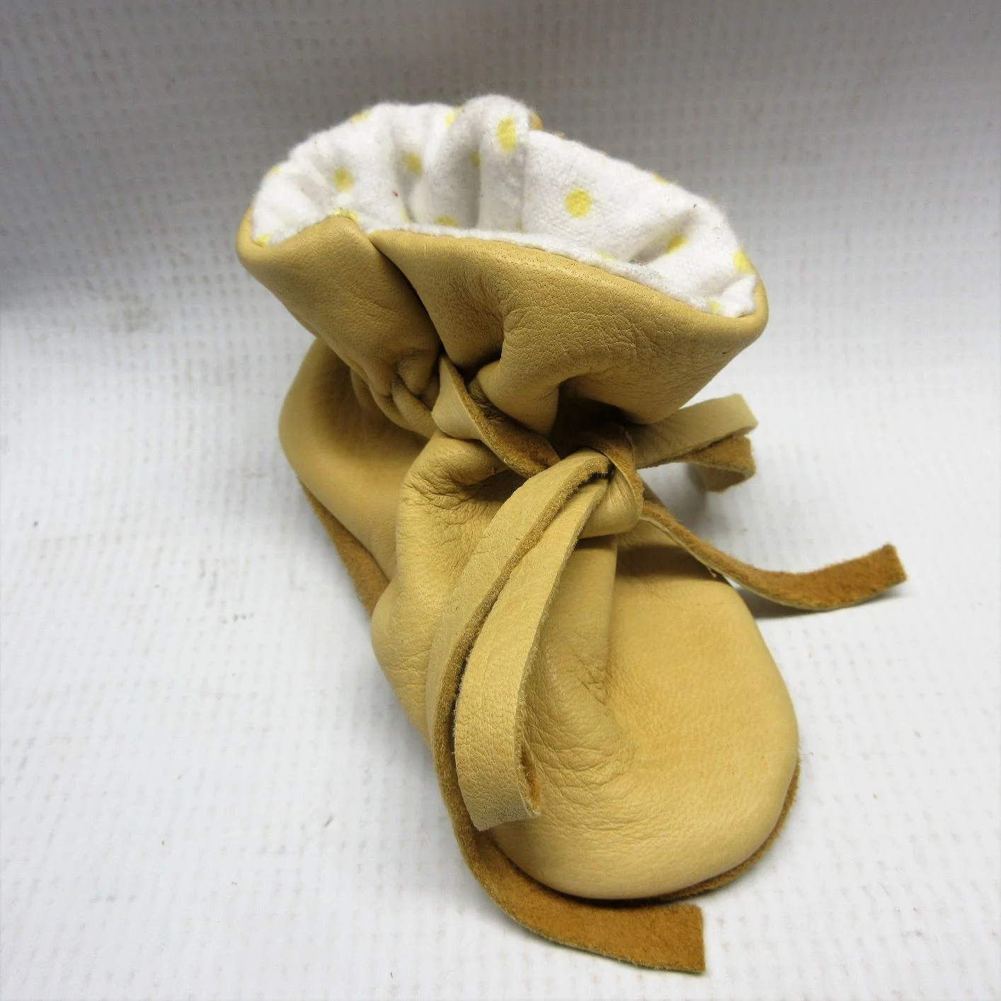 Geier Slippers Children Baby Moccasins with Yellow Flannel Interior