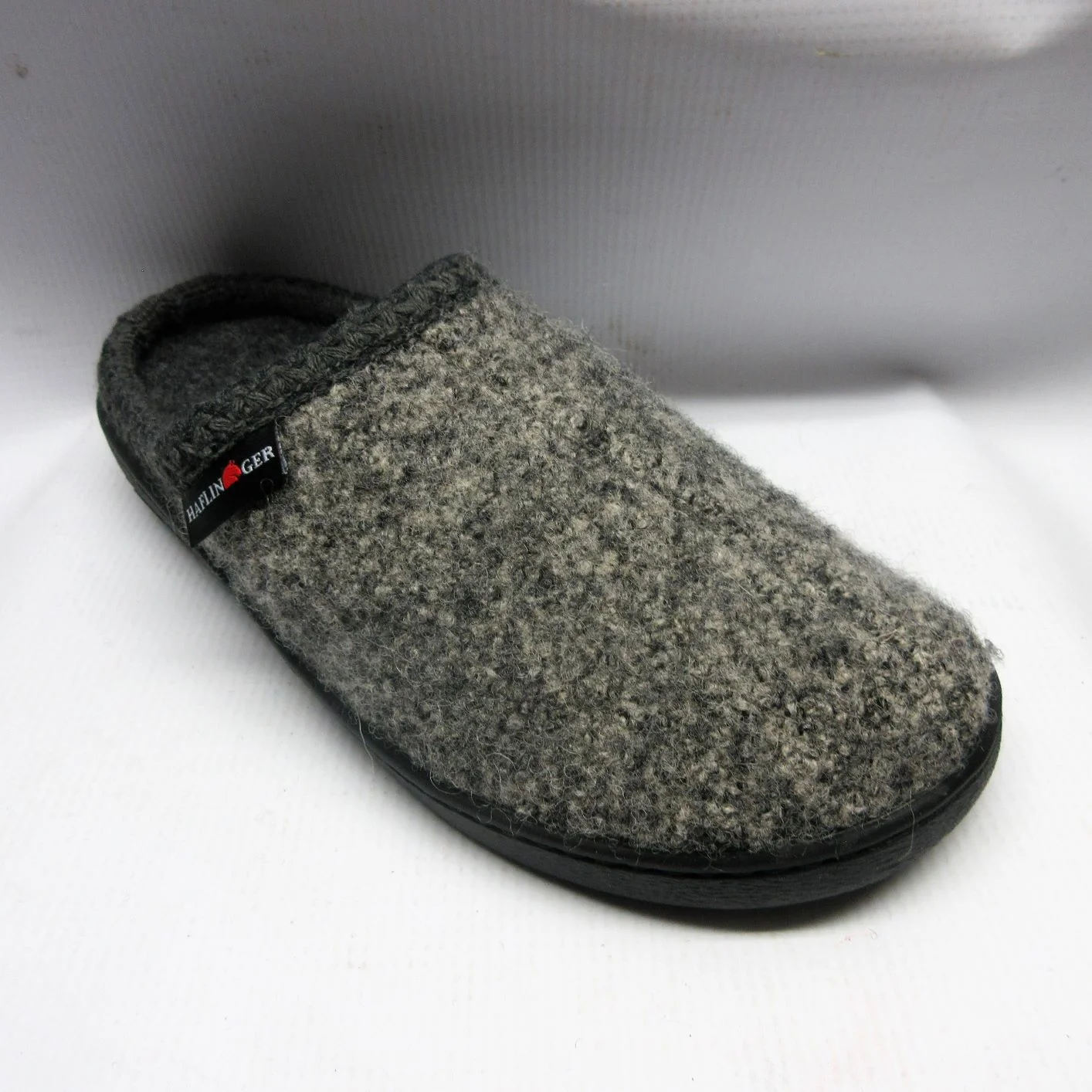 Haflinger Slippers Men and Women AT64 Hard Sole Slippers in Grey Speckled