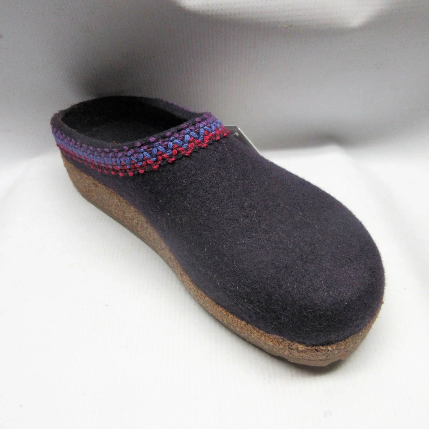 Haflinger Slippers Men and Women Zig Zag in Eggplant Size 39