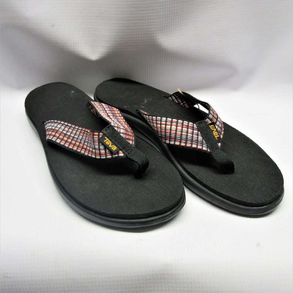 Heel maintain flexible Teva Sandals Women Voya Flip Flops in Black-Multicolored — Cabaline