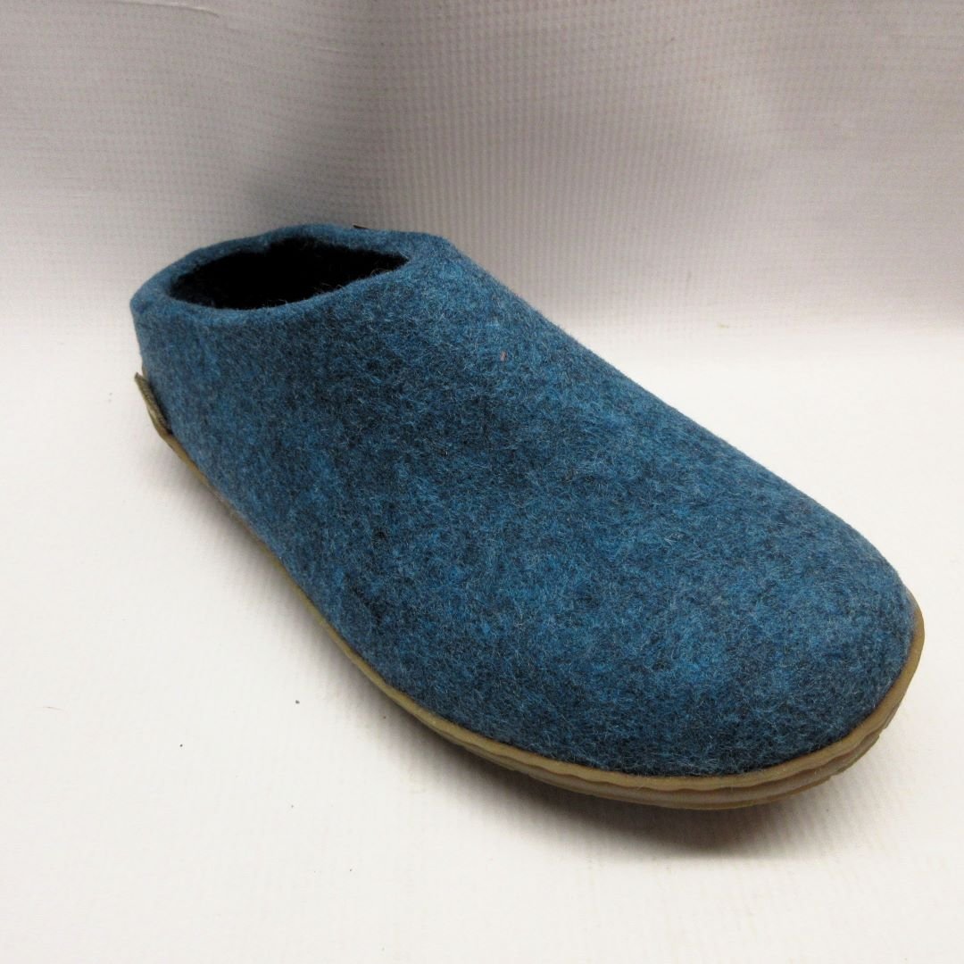 Glerups Slippers Unisex BR Wool with Rubber Soles in Petrol Size 38.JPG