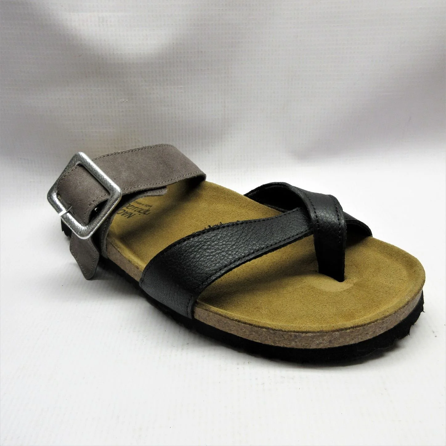 Naot Sandals Women Fresno in Black and Taupe.JPG