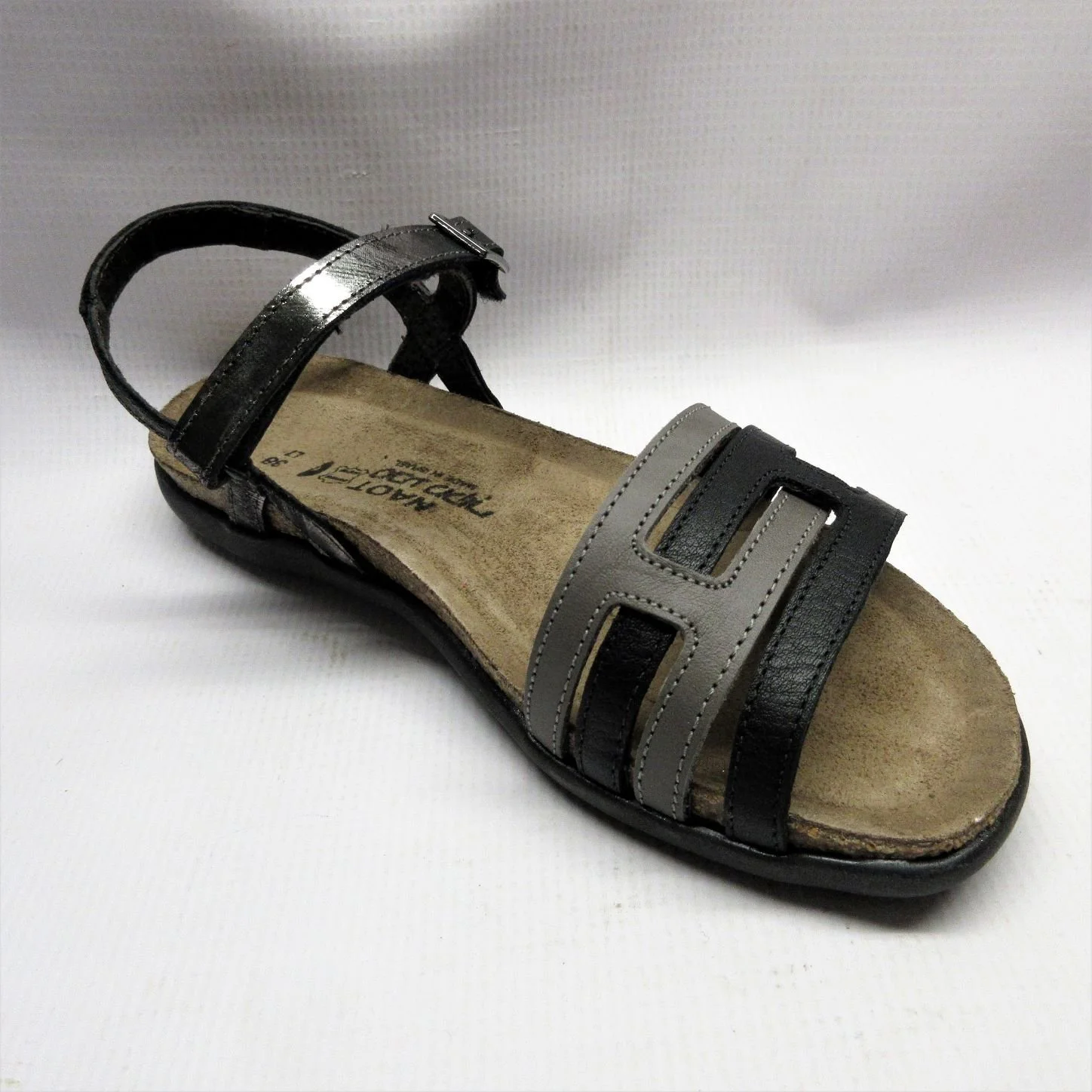 Naot Sandals Women Lucy in Black and Fog.JPG