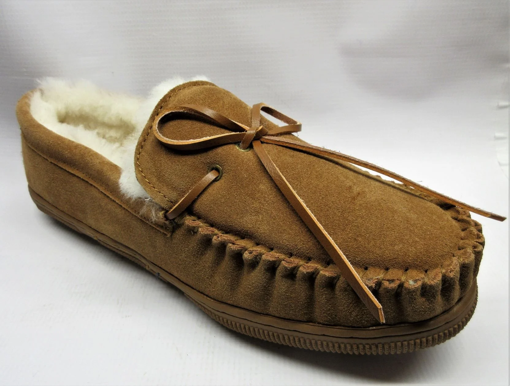 Sickafus Slippers Men Lace Sheepskin Moccasin .JPG