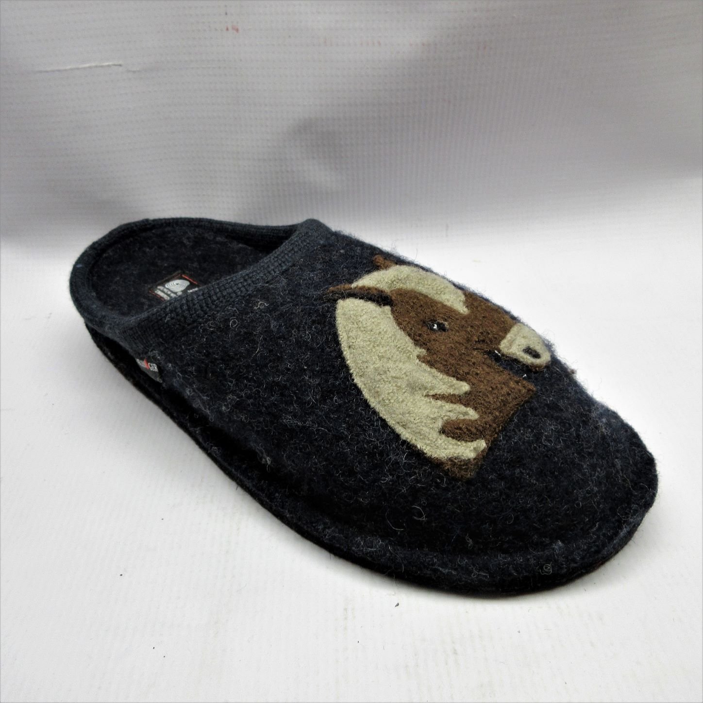 Haflinger Slippers Unisex Poni in Blue.JPG