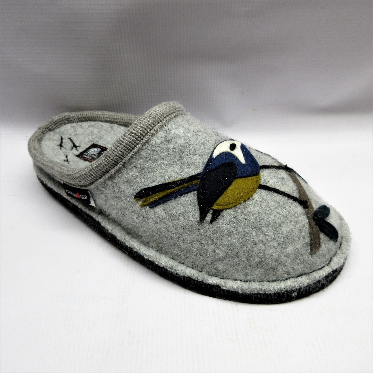 Haflinger Slippers Women Songbird in Silver.JPG