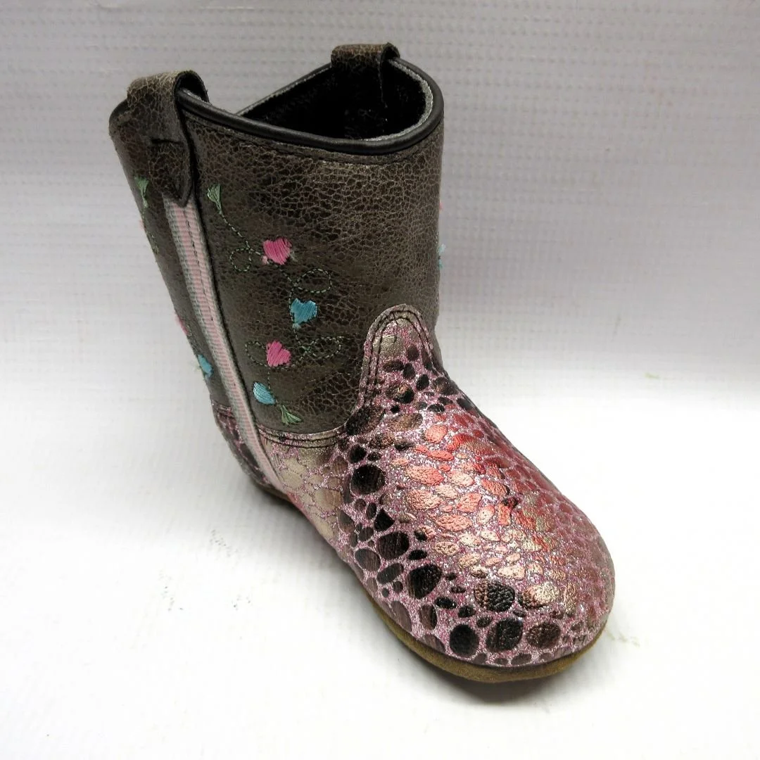 Old West Boots Children Poppets with Hearts in Brown.jpg