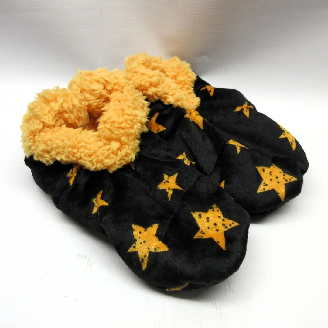 Lazy One Slippers Women Fuzzy Feet in Stars Size Small Medium.jpg