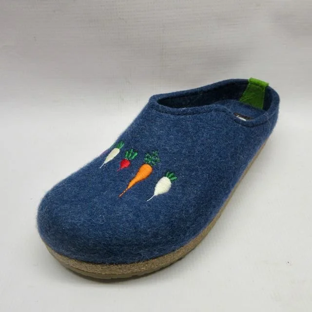 Haflinger Slippers Unisex Roots in Jeans Left.jpeg