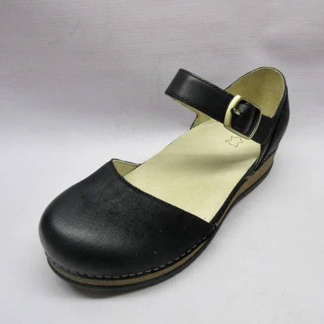 Dansko Shoes Women Mae in Black Left.jpeg